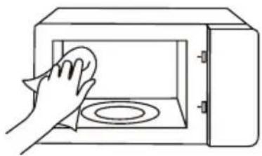 TOSHIBA MW2-MG20PF - De l'eau chaude savonneuse ou une solution de vinaigre : - 1