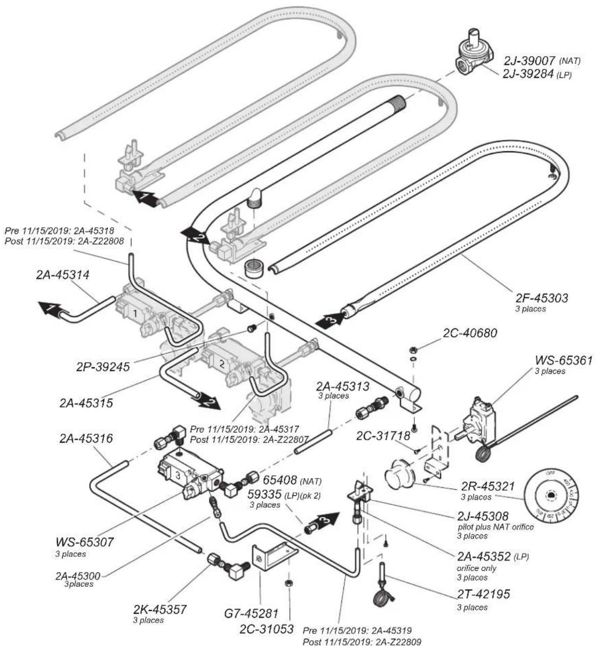 Wells WG3036G - EXPLODED VIEW & PARTS LIST - 1