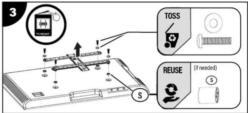 SANUS WSBSBTV1-B2 - PREPARE YOUR TV (IF MOUNTED) - 5