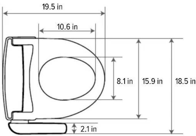 Brondell Swash Select EM417 - Product Dimensions - 2
