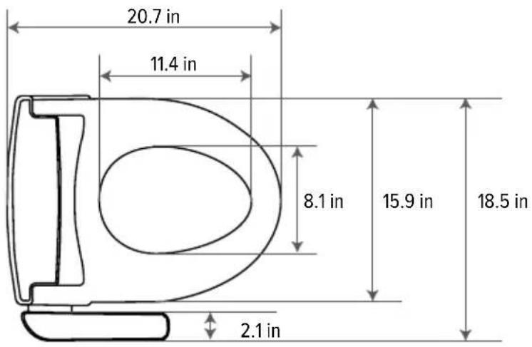 Brondell Swash Select EM417 - Product Dimensions - 1