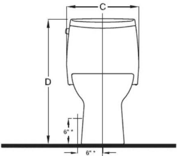TOTO Promenade II MS814224CEFG - ROUGH-IN DIMENSIONS / BOSQUEJO / ROBINETTERIE BRUTE - 2