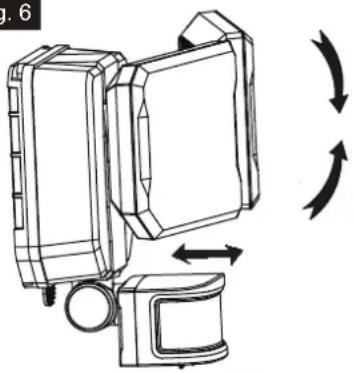 Vaxcel Outdoor Security T0722 - Ajuste del cabezal de iluminación (B): - 1