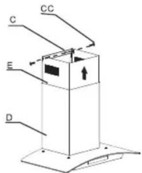 FRIGIDAIRE FHWC3670LS - ASSEMBLAGE DE CHEMINÉTÉLESCOPIQUE - 2