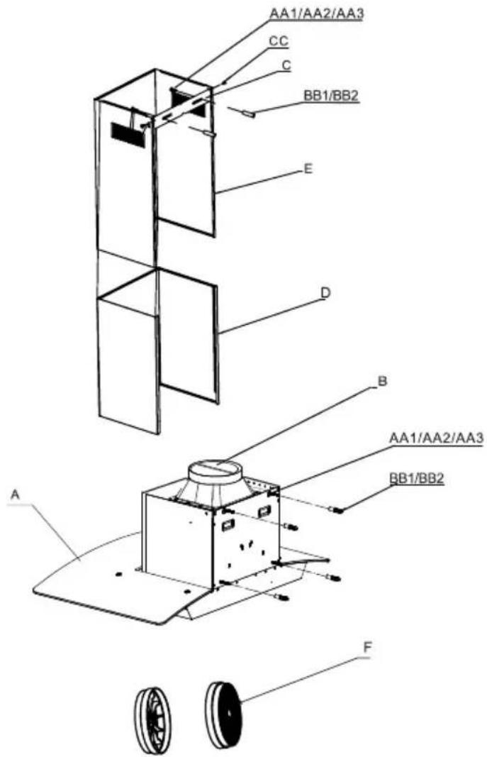 FRIGIDAIRE FHWC3670LS - PIECES DU COLIS - 1