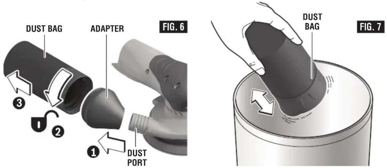 BOSCH GEX12V-5 Professional - REMOVING AND INSTALLING DUST BAG - 2