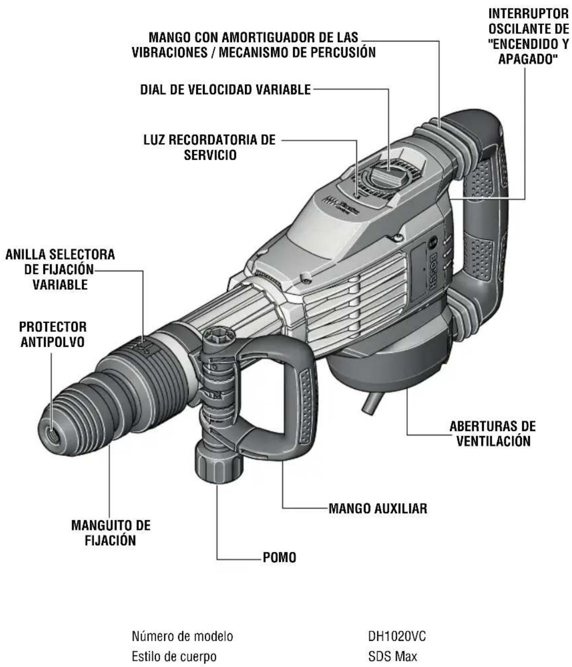 BOSCH DH1020VC Professional - Martillo de demolición - 1