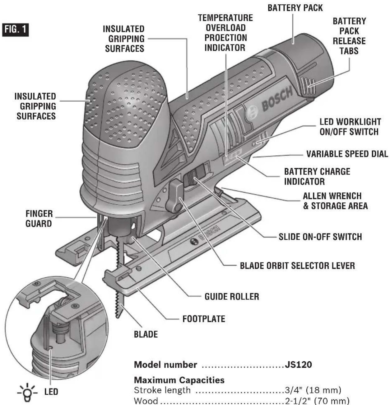 BOSCH JS120 Professional - WARNING - 1