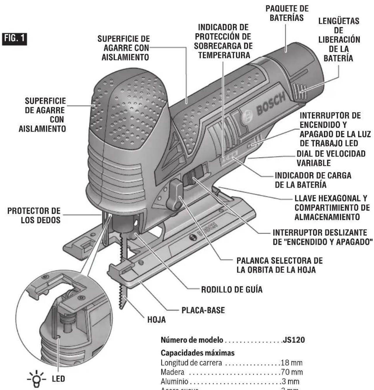 BOSCH JS120 Professional - ADVERTENCIA - 1