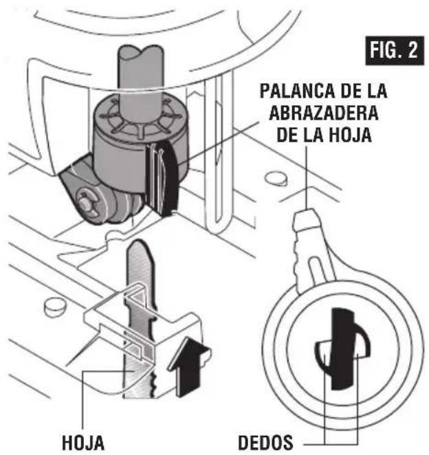 BOSCH JS120 Professional - REAJUSTE DE LA ABRAZADERA DE LA HOJA: Hay dos situaciones en las cuales es necesario reajustar la abrazadera de la hoja: - 1