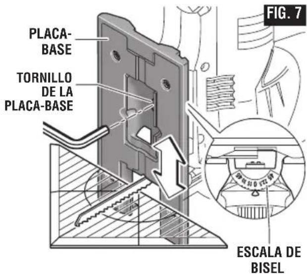 BOSCH JS120 Professional - Ajuste del angulo de la placa-base - 1
