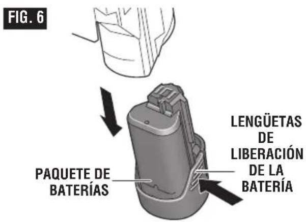 BOSCH JS120 Professional - Inserción y liberación del paquete de batería - 3