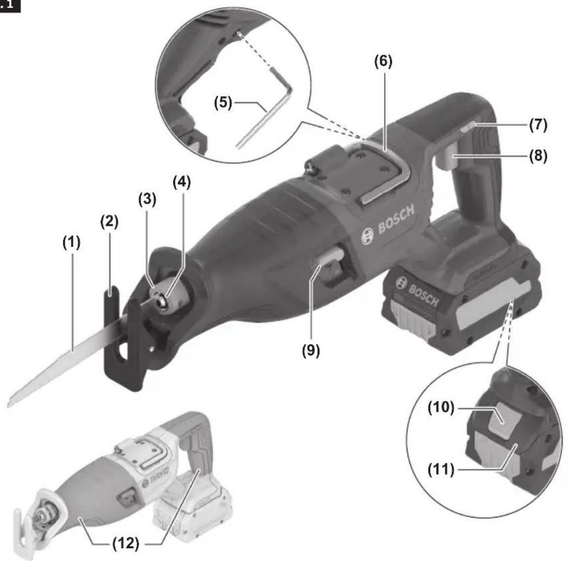 BOSCH GSA18V-110 Professional - Bosch GSA18V-110 Cordless Reciprocating Saw - 1