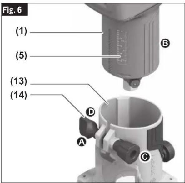 BOSCH GLF18V-25 Professional - Installation de l'affleureuse portative sur la base fixe - 2