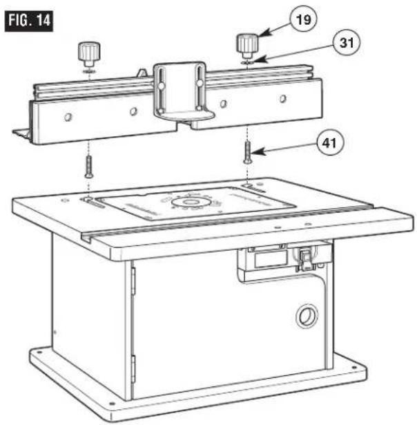 BOSCH RA1171 Professional - ATTACHING THE FENCE TO THE TABLE (Fig. 14) - 1