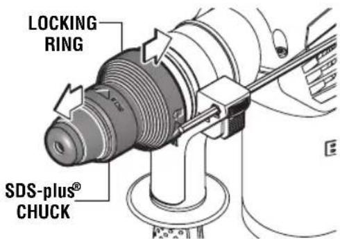 BOSCH RH432VCQ Professional - ATTACHING THE 3-JAW CHUCK (Not included, available as accessory) - 1