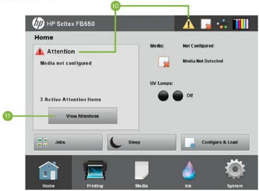 HP Scitex FB750 - Messages Attention - 1
