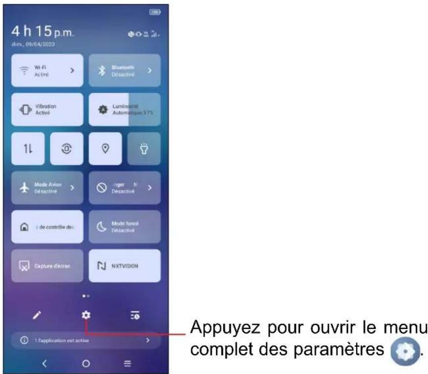 TCL 40 XE 5G - Panneau des Réglages rapides - 1
