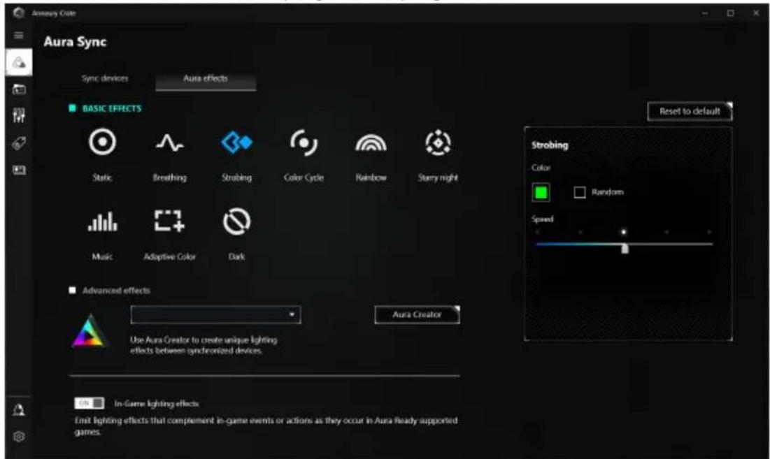 ASUS ROG Strix XG27JCG - Pour activer Aura : - 1