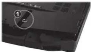 Getac S510AD - Installieren des Akkus - 1