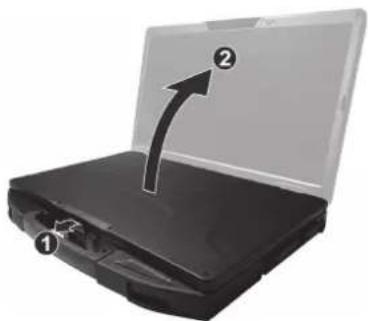 Getac S510AD - Branchement de l'alimentation CA et mise en marche de l'ordinateur - 2