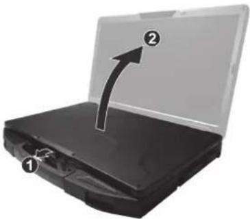 Getac S510AD - Collegamento dell'alimentazione CA e accensione del computer - 2