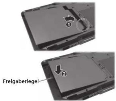 Getac UX10G5 - Installieren des Akkus - 1
