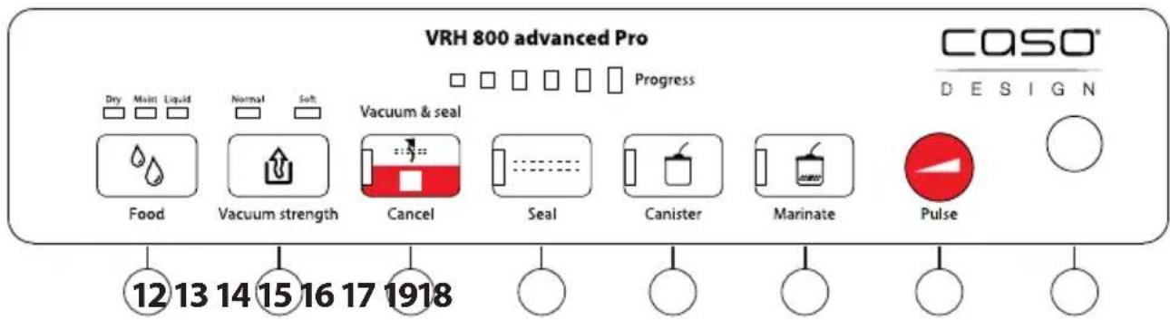 CASO VRH 800 advanced Pro - Panneau de commande - 1