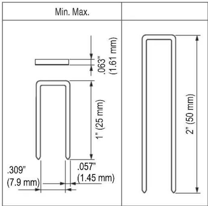 HiKOKI N 1808DA - Dimensiones de las grapas - 2