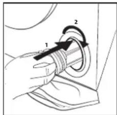 BEKO AWB 912S/PRO BP - Cleaning the drain pump filter / draining residual water - 5