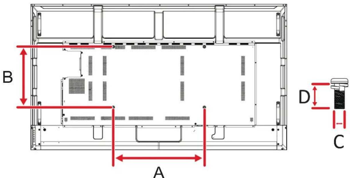 VIEWSONIC CDE4331-1C - 壁掛套件規格 (VESA) - 4