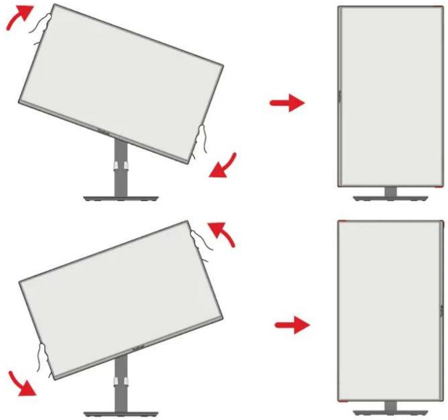 VIEWSONIC VA2748-MHJ - Réglage de l'orientation de l'écran (pivot du moniteur) - 2
