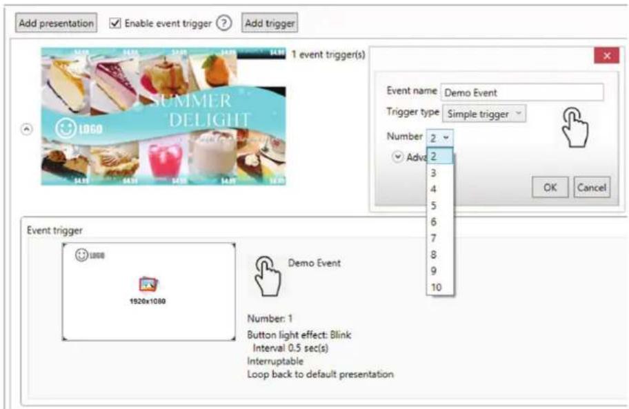 VIEWSONIC Signage Manager - Ajouter un événement déclencheur - 1