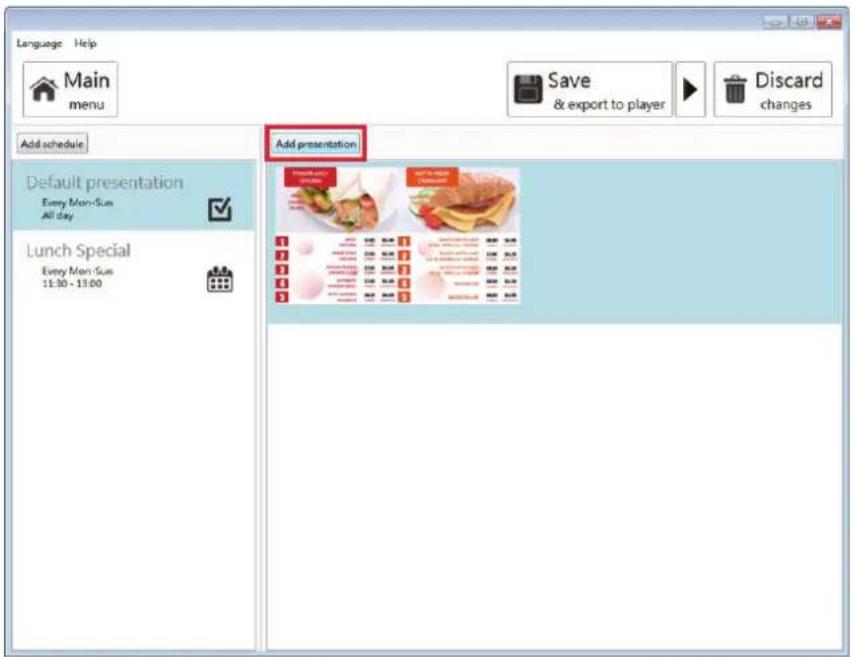 VIEWSONIC Signage Manager - Cliquez sur Ajouter présentation. - 1
