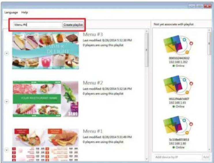 VIEWSONIC Signage Manager - Créer liste de lecture - 1