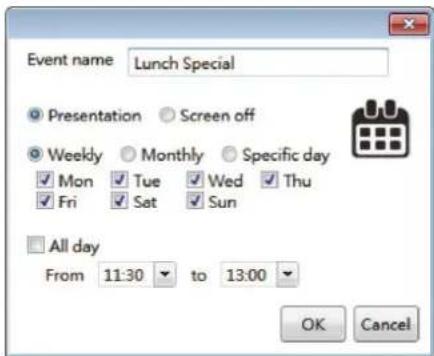 VIEWSONIC Signage Manager - Éditer planification - 3