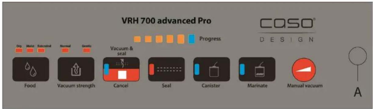CASO VRH 700 advanced Pro - Elementos de operación - 1