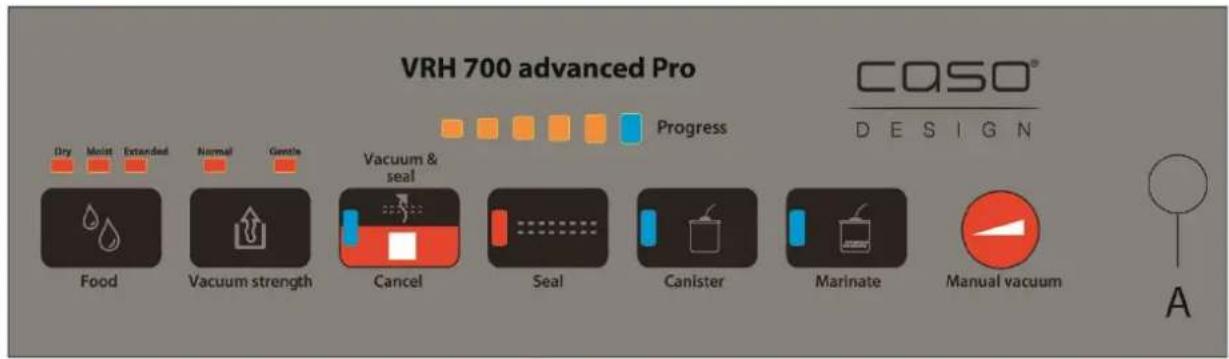 CASO VRH 700 advanced Pro - Элементы управления - 1
