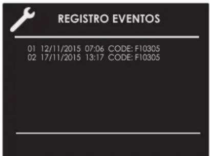 Fulgor Milano F7DSPD24S1 - Registro de eventos - 1