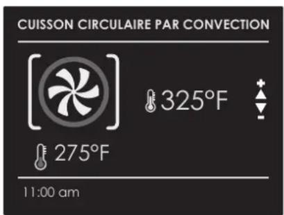 CUISSON CIRCULAIRE PAR CONVECTION 325°F 275°F 11:00 am