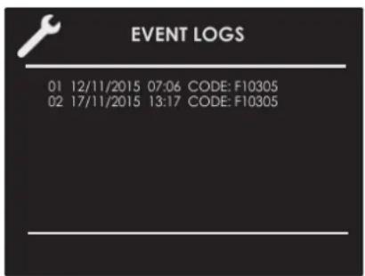 Fulgor Milano F7MSM24S1 - Event Log - 1