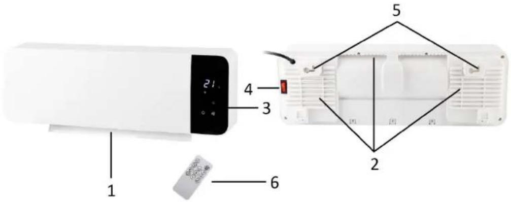 Emerio WH-133172 - BESCHREIBUNG DER TEILE - 1