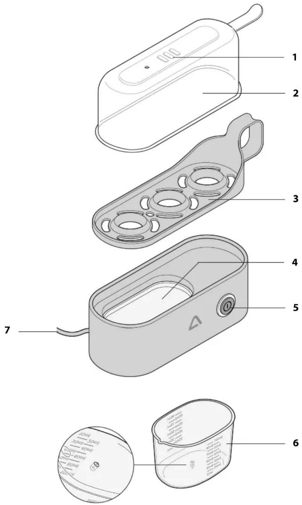 Ambiano GT-EB-05 - Onderdelen en bedieningselementen (zie volgende pagina) - 1