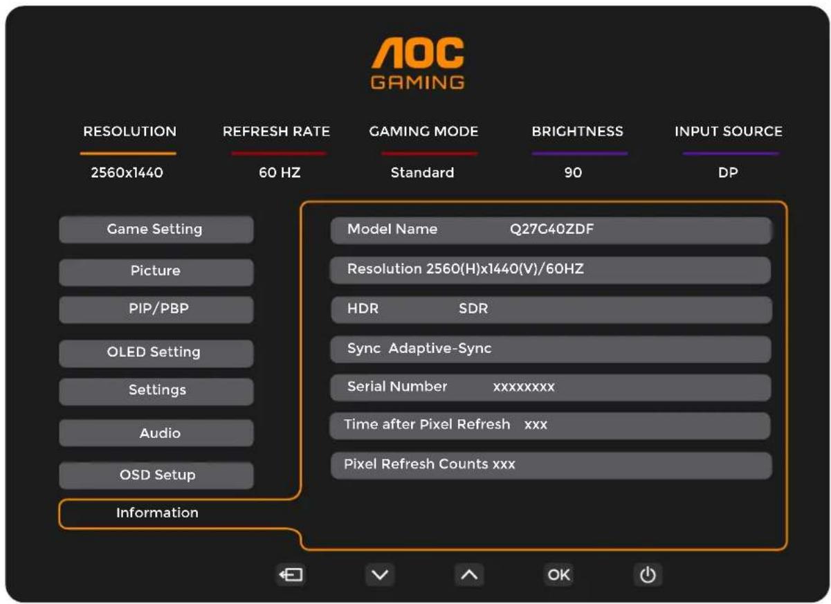 AOC Q27G40ZDF - OSD 设定 - 9