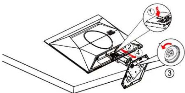 Technical diagram showing mechanical assembly with numbered components and directional arrows indicating motion or movement