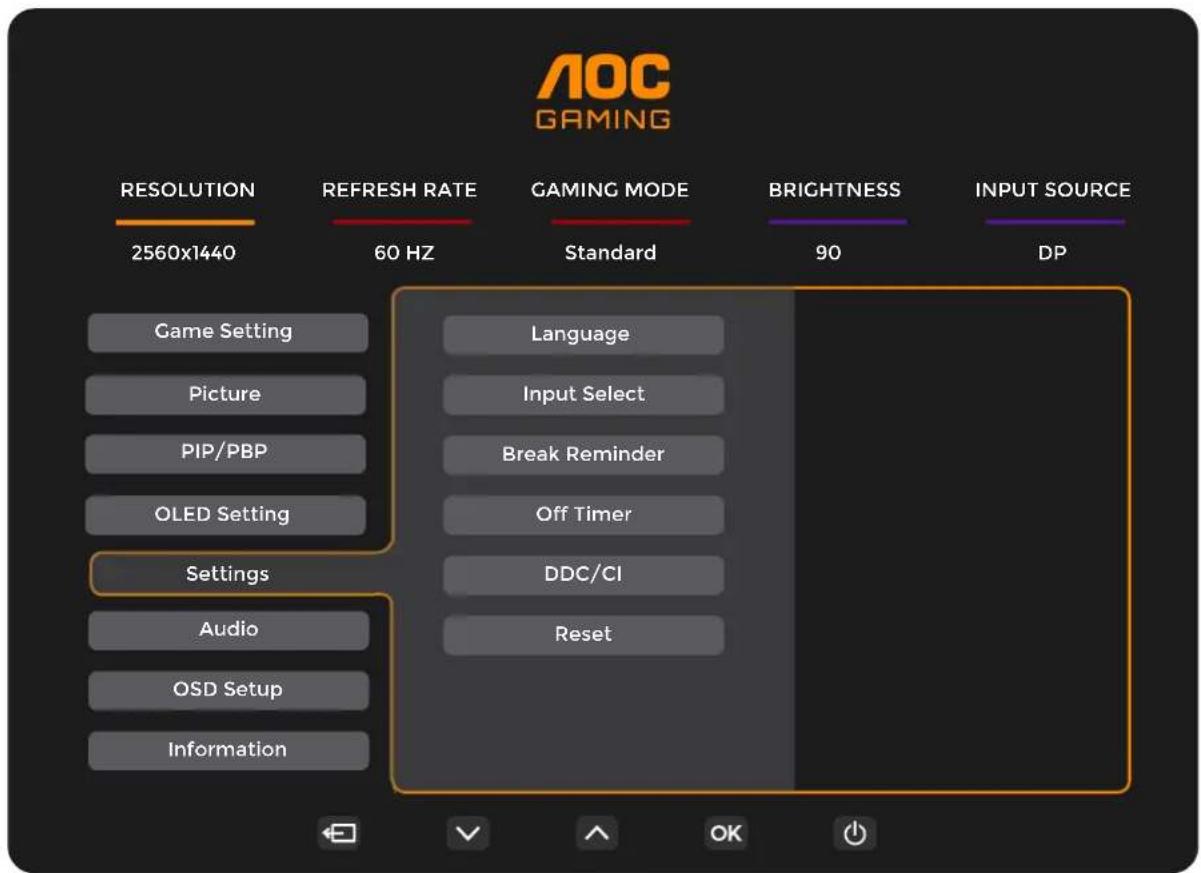 AOC Q27G40ZDF - OSD 设定 - 6