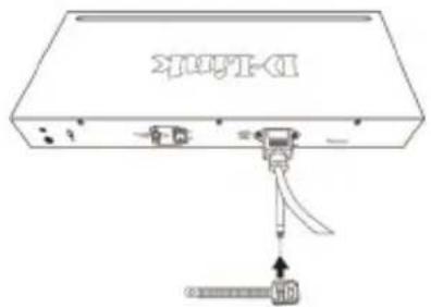 D-LINK DXS-1210-10MP - Installazione del fermo del cavo di alimentazione - 3