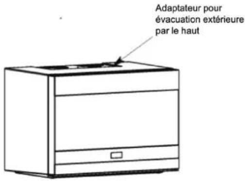 Adaptateur pour évacuation extérieure par le haut