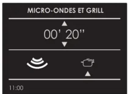 MICRO-ONDES ET GRILL 00' 20" Time 11:00