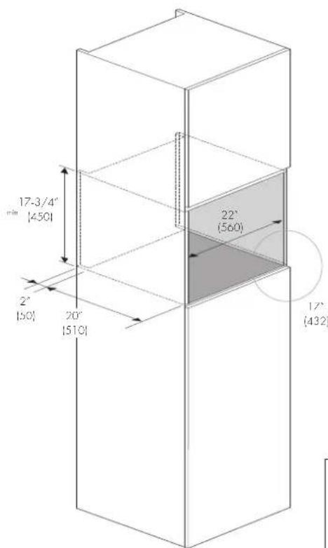 Fulgor Milano F7MSPD30S1 - Dimensiones y requisitos del gabinete - 2
